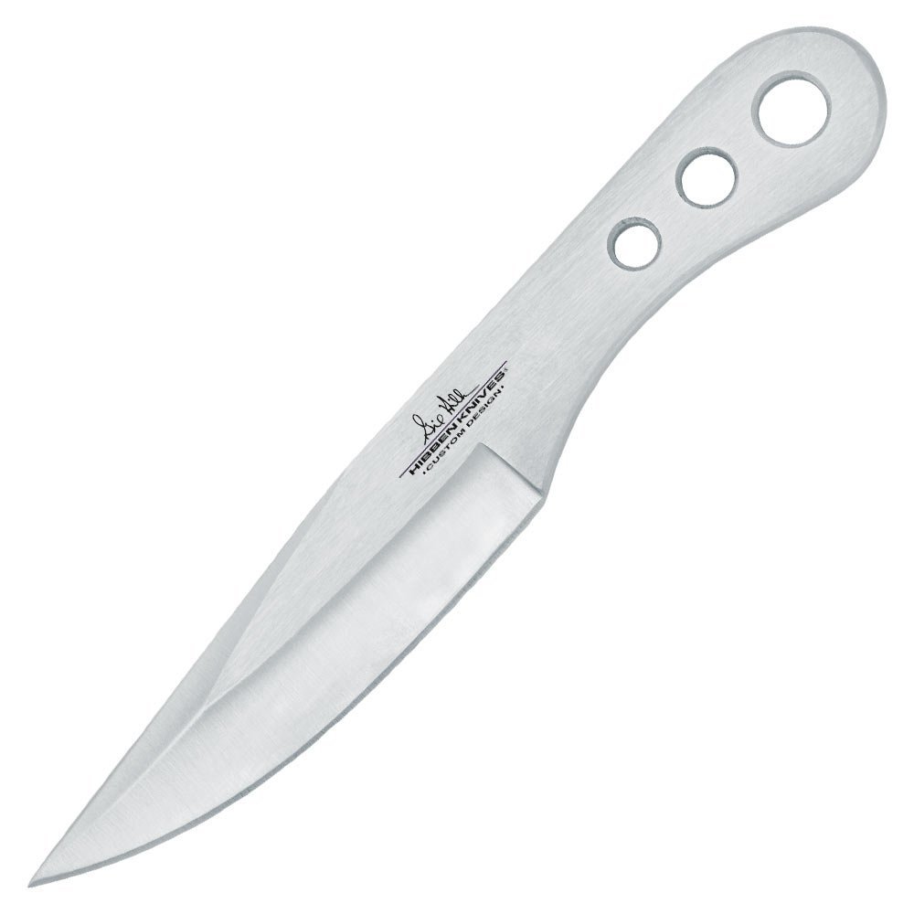 Gil Hibben Professional Throwing Knife Set Three Piece Set, One Piece Stainless Steel Construction, Genuine Leather Sheath Perfect Set for Beginner Knife Throwers - 6 1/8 Overall Each