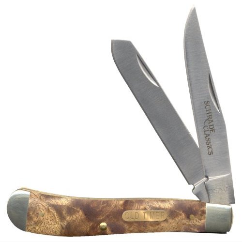 Schrade SCTIN Building Tin 94OTW (Gunstock Trapper 2 Blade with Iron Wood Handle)