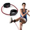 SPRI Xercuff Leg Resistance Band Exercise Cord with Non-Slip Padded Ankle Cuffs, Red, Medium view 1