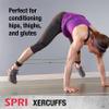 SPRI Xercuff Leg Resistance Band Exercise Cord with Non-Slip Padded Ankle Cuffs, Red, Medium view 3