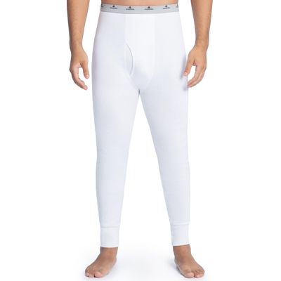 Indera Men's Cotton Rib Knit Thermals Long Johns Underwear Pant, White, 3X