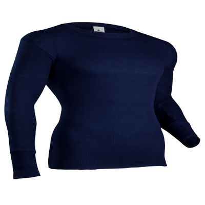 Indera Men's Performance Rib Knit Thermal Underwear Crew Top, Vintage Navy, Medium Tall