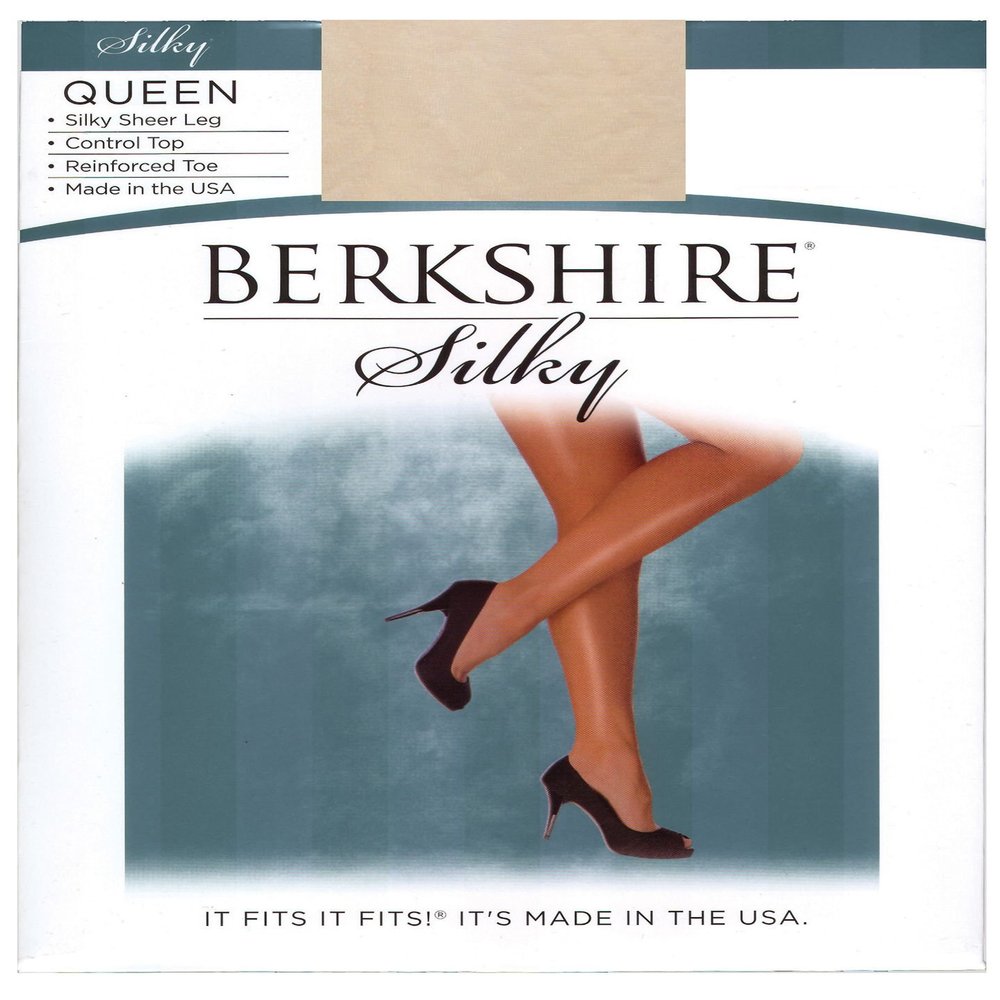Berkshire Women's Plus-Size Queen Silky Sheer Control Top Pantyhose 4489,Linen 5X-6X
