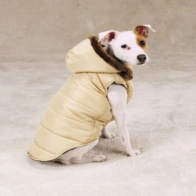 ALMOND - X-SMALL - Reversible Puffy Dog Vest