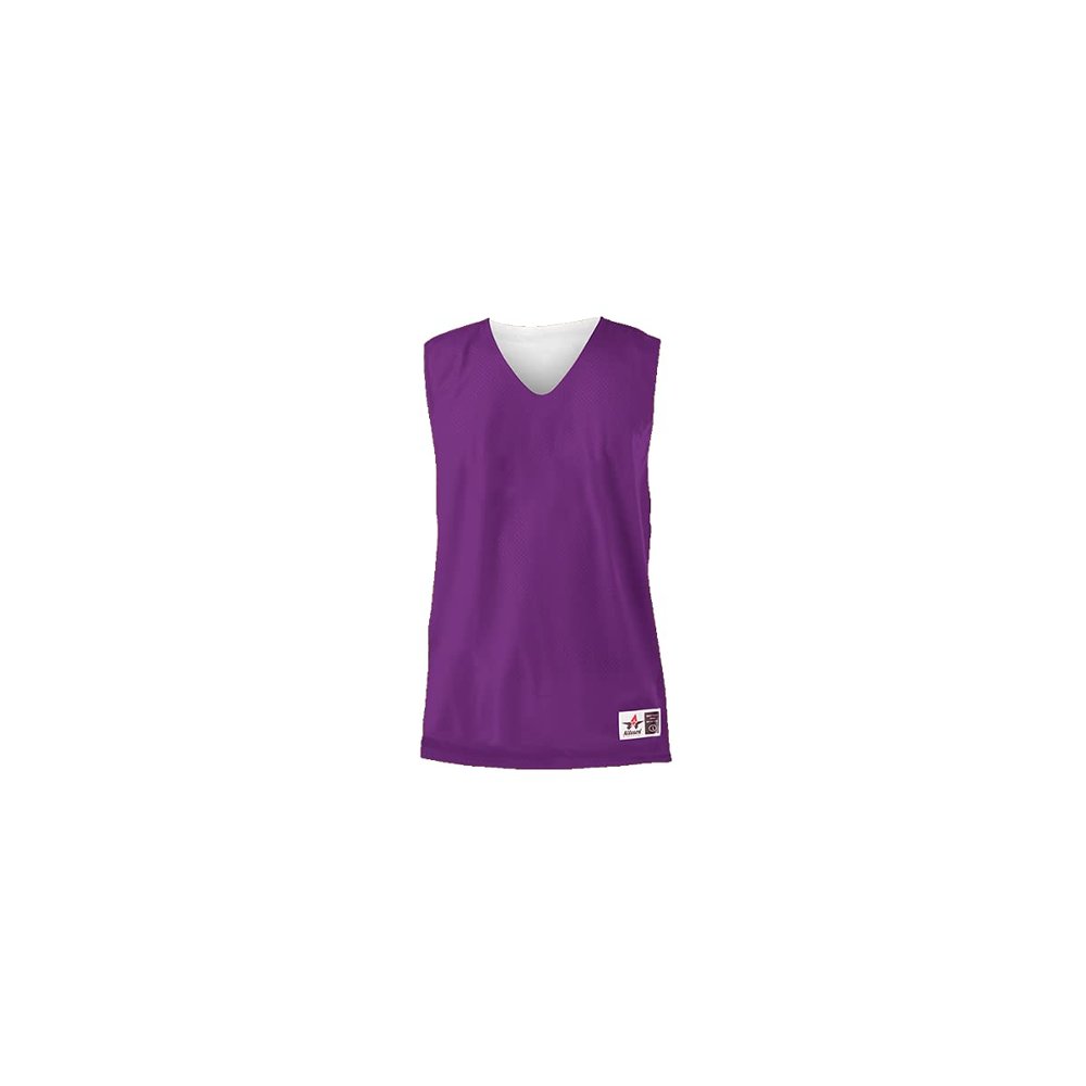 Alleson Athletic Adult Reversible Mesh Tank,Purple/White,Small