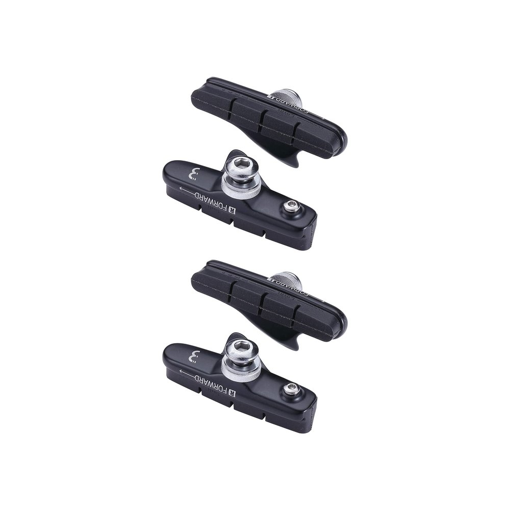 BBB Cycling Rim Brake Pads Cartridge Type Shimano and SRAM Compatible Optimum Gripping Power Minimal Wear RoadStop BBS-02, Black