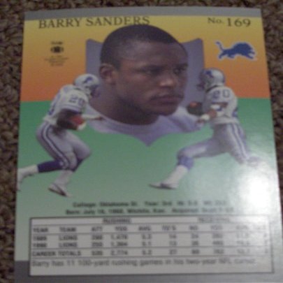 1991 Fleer Ultra Barry Sanders # 169 NFL Football Card