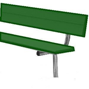 BSN BEPB15'CG 15' Permanent Bench with Back, Dark Green