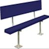 BSN BEPH15'CN 15' Surface Mount Bench with Back, Navy view 1