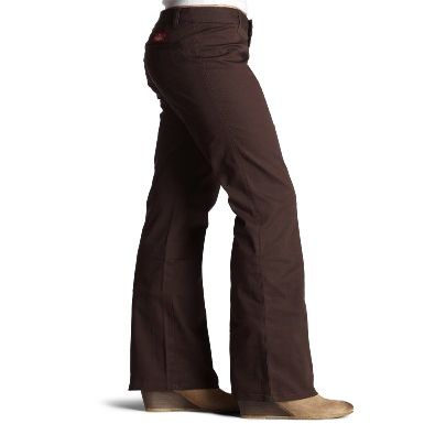 Dickies Juniors Worker Bootcut Pant with 2 Back Pockets, Old Brown, 13