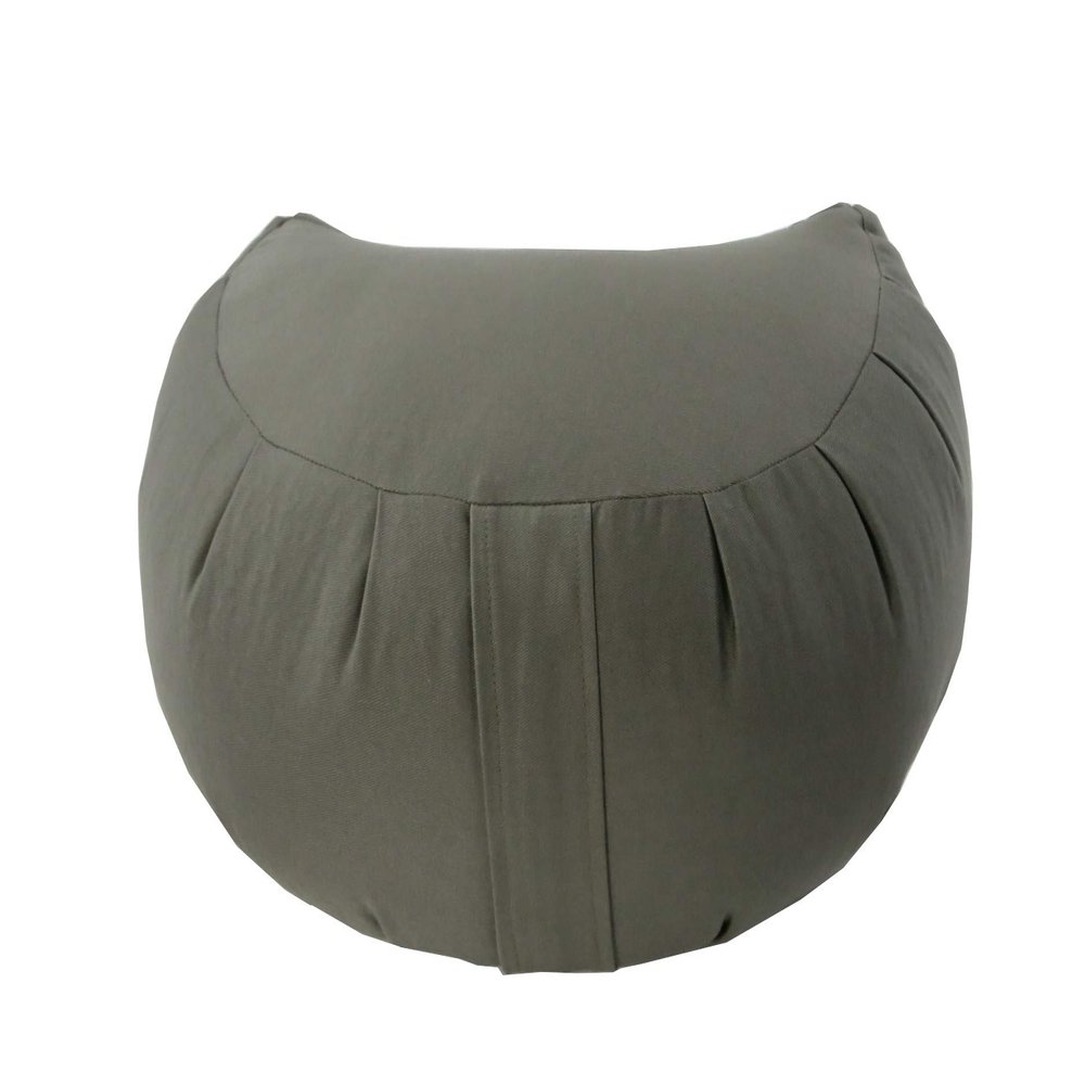Buckwheat Crescent Zafu Meditation Cushion, Olive