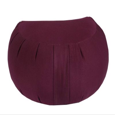 Buckwheat Crescent Zafu Meditation Cushion, Burgundy