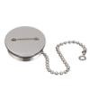 Attwood Replacement Stainless Steel 2" Deck Fill Cap with Chain - Boat Replacement Stainless Steel 2" Deck Fill Cap 66061-3 with Chain - Boat, Silver view 1