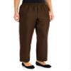 Alfred Dunner Plus Size Basic Polyester Pull-On Pants 09200, Brown, 16 Plus view 1