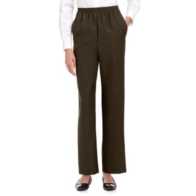 Alfred Dunner Women's Petite Polyester Pull-On Pants - Short Length, Brown, 18 Petite Short