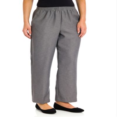 Alfred Dunner Plus Size Basic Polyester Pull-On Pants 09200 Grey