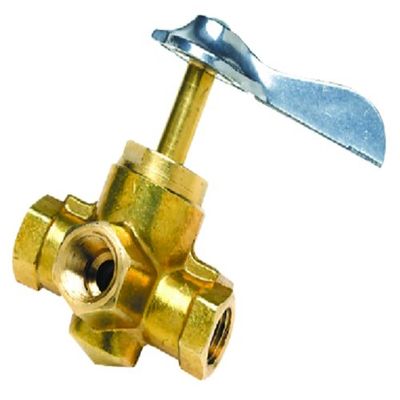 Three Way Fuel Line Valve (Size: 1/4 X 1/4" X 1/4" (.64cm) Npt Standard Package: 12) By Seachoice Products"