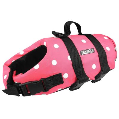 Seachoice 86380 Dog Life Vest - Pink Polka Dot, Sm