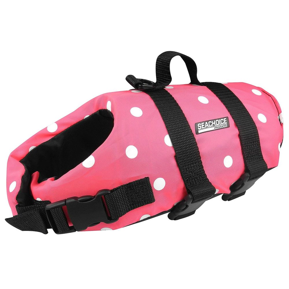 Seachoice 86380 Dog Life Vest - Pink Polka Dot, Sm