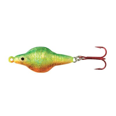 Lindy Rattl'N Flyer Spoon Hybrid Ice Fishing Lure Jigging Spoon, Fire Tiger, 1/4 oz