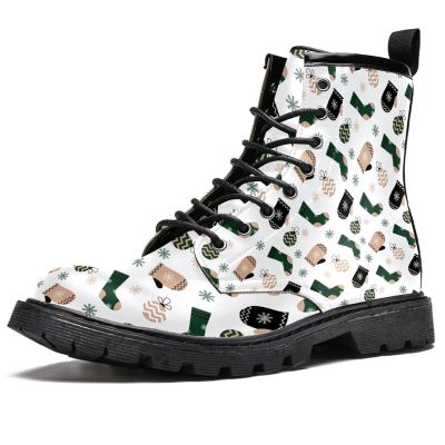 MAPOLO Boots for Women Winter Gloves & Stockings Print Fashion Women's High Top Boots Outdoor Sneakers Custom Shoes Slip Resistant Warm Snow Boot