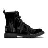 MAPOLO Women's High Top Boots Lace Up New York Night Time Winter Boots Casual Leather Slip Resistant Ankle Shoes Combat Boots view 3