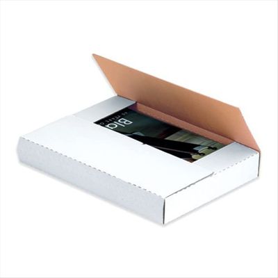 12 1/8 x 9 1/8 x 1" White Easy-Fold Mailers