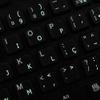 Portuguese Brazilian Keyboard Stickers with White Lettering ON Transparent Background view 1