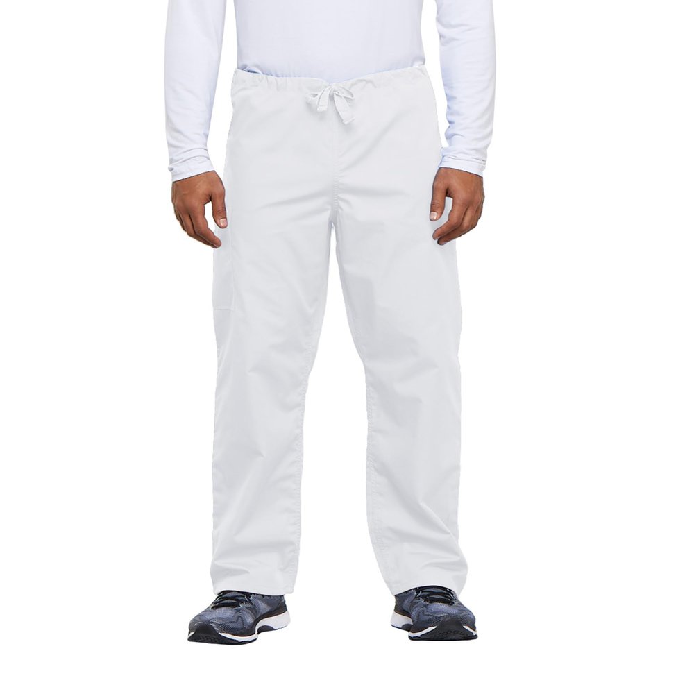 Cherokee Men's Originals Unisex Drawstring Cargo Scrub Pant, White, XX-Large