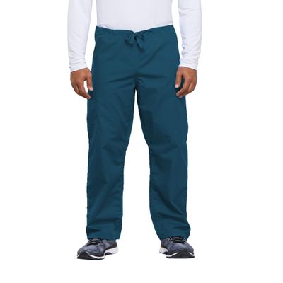 Cherokee Men's Originals Unisex Drawstring Cargo Scrub Pant, Caribbean Blue, XX-Large