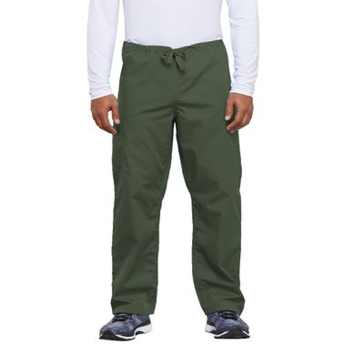 Cherokee Men's Originals Unisex Drawstring Cargo Scrub Pant, Olive, Medium
