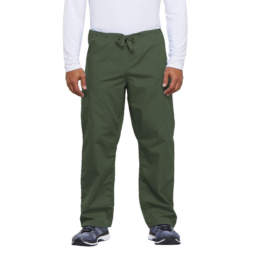 Cherokee Men's Originals Unisex Drawstring Cargo Scrub Pant, Olive, Medium