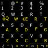 Spanish (Latin American)-English Non-Transparent Keyboard Sticker ON Black Background view 1