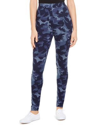 Style & Co. Plus Size Basic Printed Leggings Camo Blue 1X