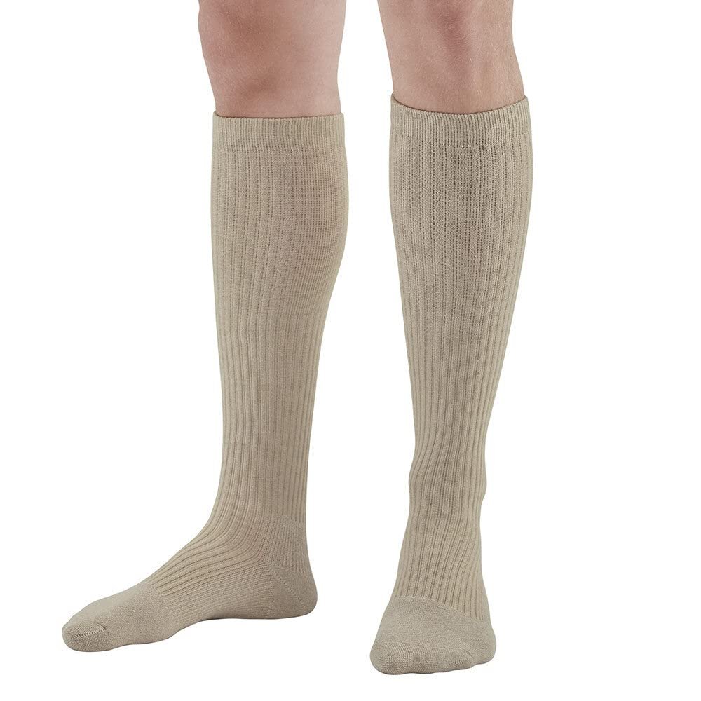 Ames Walker AW Men's Casual 15-20 mmHg Moderate Compression Knee High Socks Tan X-Large