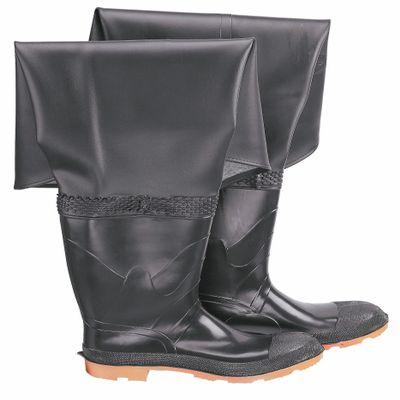 Dunlop Hip Wader Plain Toe - Waders for Men & Women - Fishing and hunting Boots - Waterproof Hip waders - Made from PVC - Black - Size 6 - 14