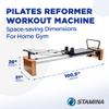 Stamina Products AeroPilates Board Reformer with Oak Wood Base Studio Grade for Home Use with Cardio Rebounder, Adjustable Foot Bar, 4 Resistance Springs, and Workout DVD, Pro XP 557 view 3