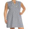 Charter CIub Printed Split Neck Shift Dress Intrepid Blue Flamingos L view 1