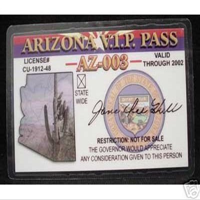 Arizona VIP Pass - Collector Card