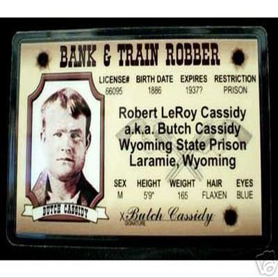 Butch Cassidy Western Outlaw - Collector Card