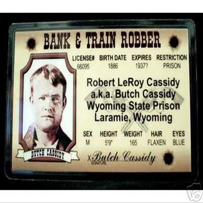 Butch Cassidy Western Outlaw - Collector Card