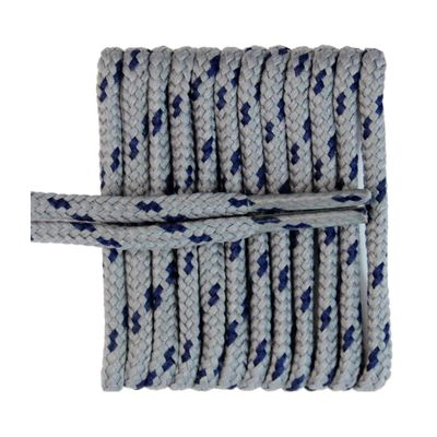 FootGalaxy Round Laces for Boots and Shoes, 72, Grey with Navy Chip