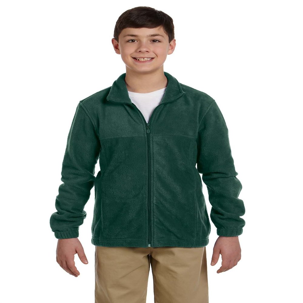 Harriton Youth 8 oz. Full-Zip Fleece, Hunter, M