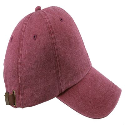 Adams 6-Panel Washed Pigment-Dyed Cap, Burgundy, OS