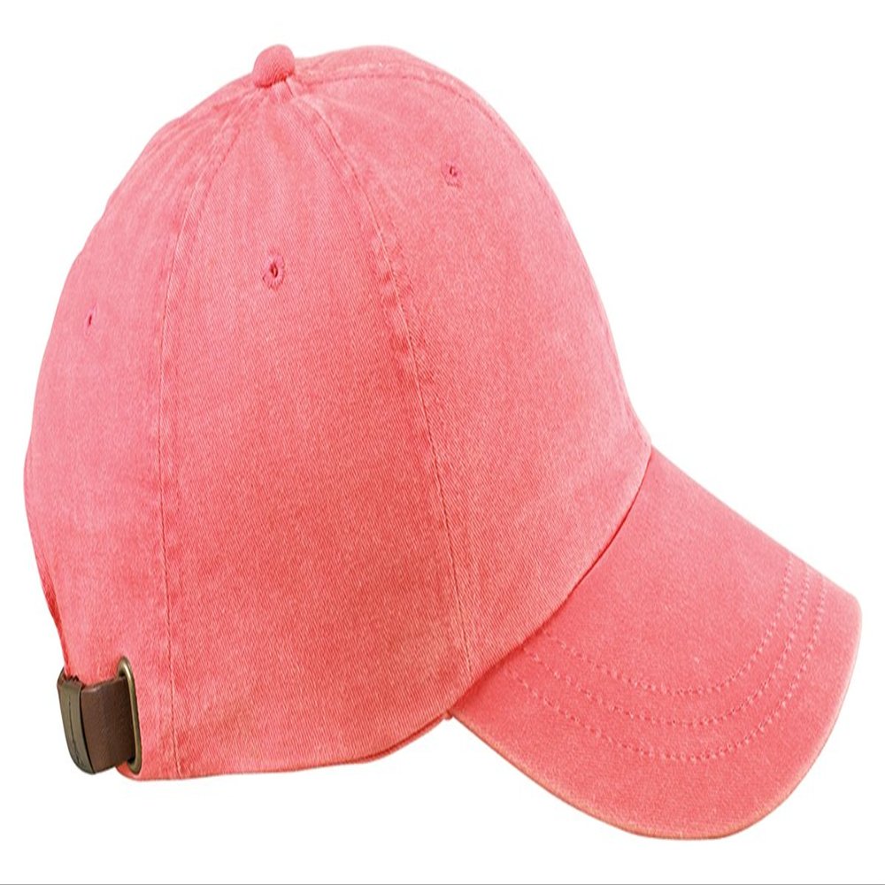 Adams 6-Panel Washed Pigment-Dyed Cap, Coral, OS