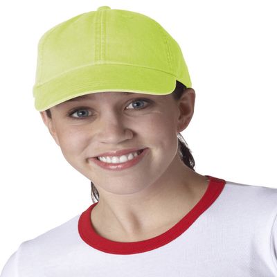 Adams 6-Panel Washed Pigment-Dyed Cap, Lime, OS