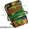ADROIT Outdoorsmen Backpack N' Chair | 8"x10" Seat Size (20.3 cm x 25.4 cm) | Green Camouflage | Sturdy Cotton & Black Metal Tubing | Ideal for Fishing, Hiking & Camping view 2