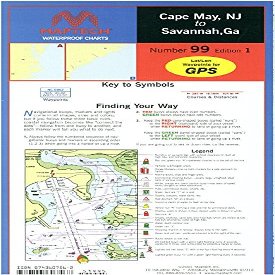 MAPTECH Waterproof Charts WPC099: Cape May, NJ to Savannah, GA Waterproof Chart