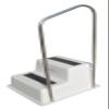 TAYLOR MADE PRODUCTS Stepsafe Double Dock Step Handrail Attachment, 19.5" W x 49" H, Includes Rail Only, Aluminum Construction, Added Safety, Fits 2-Step Models - 47201, Silver, White, Black view 1