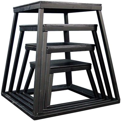 Ader Sporting Goods Plyometric Platform Box 4 Pcs Set- 12", 18", 24", 30" Black